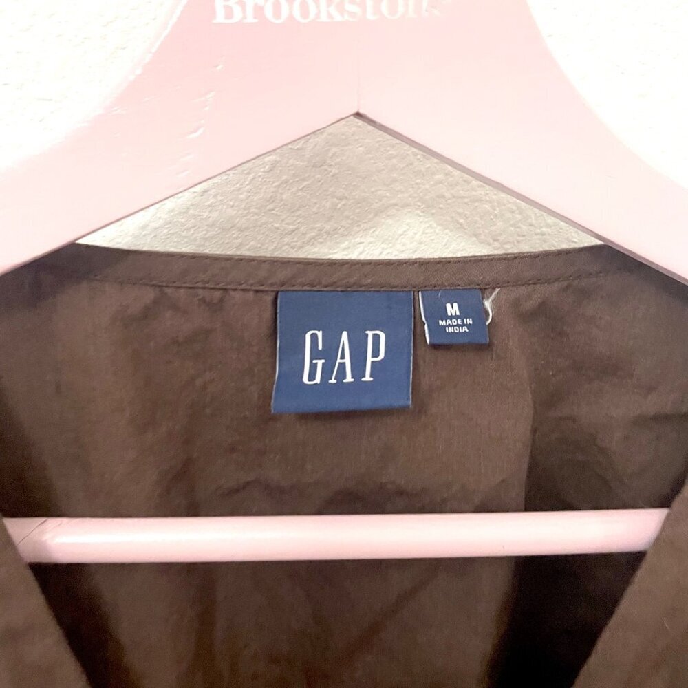 Gap Puff Sleeve Cut Out Midi Dress Long Sleeve Brown Size M - Picture 5 of 7